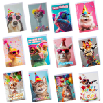 Blank Greeting Card & Envelope - Humour, Assorted Designs